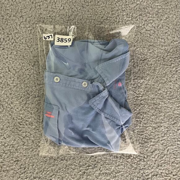 Johnnie-O Polo Shirt Boys 14 Baby Blue Hangin' Out Short Sleeve Pink Surfer Logo - Picture 10 of 10